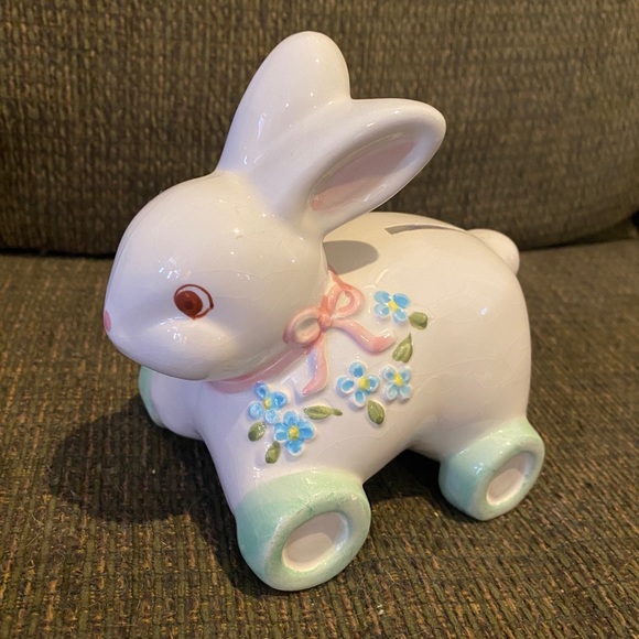 Vintage Ceramic Nursery Bunny Bank
